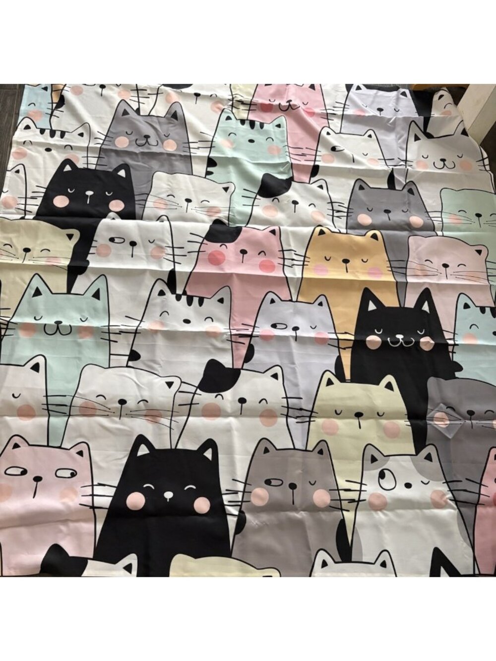 Cute Cat Shower Curtain for Bathroom Decor Spring Pink Funny Animal Kitty Pet...